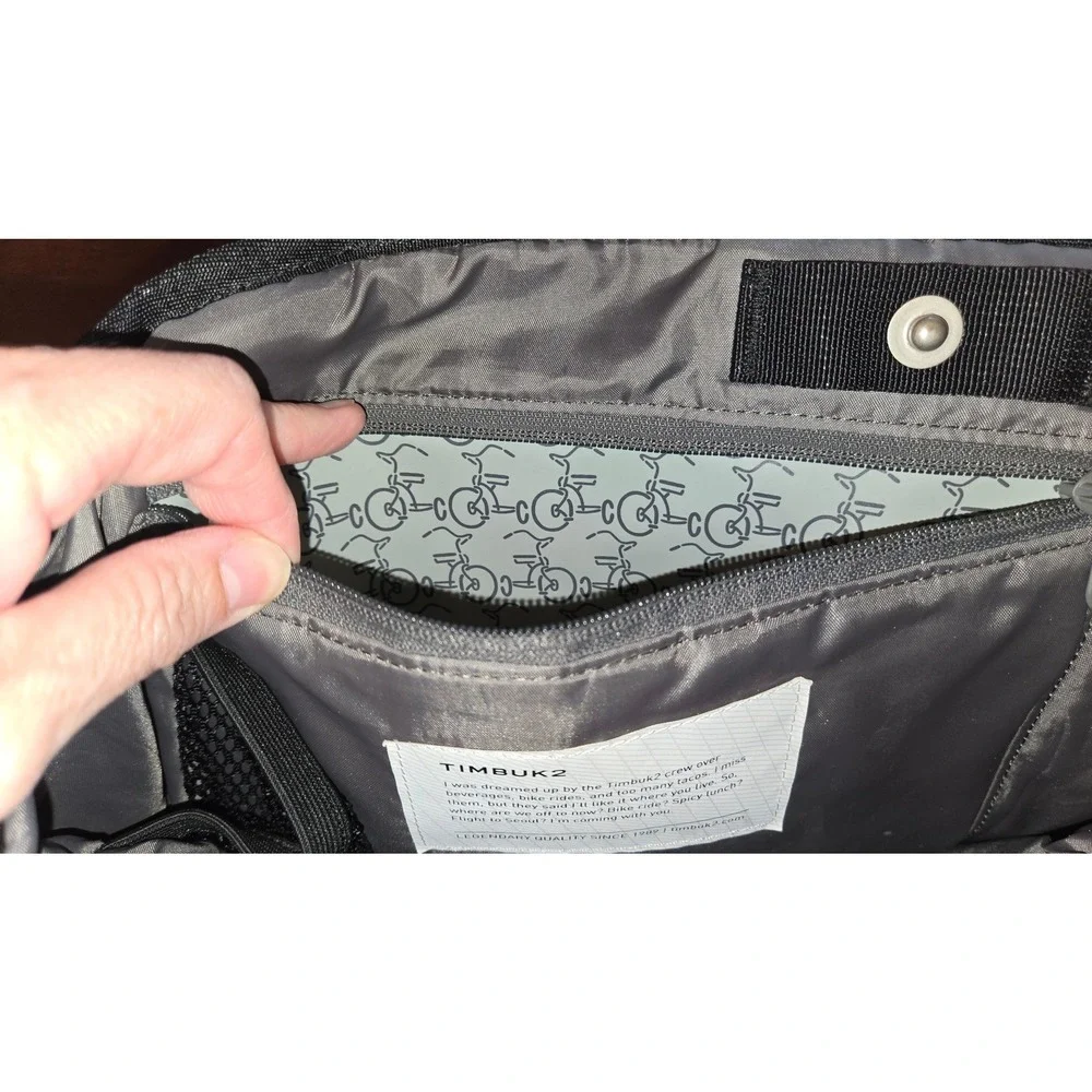 Timbuk2 Messenger Diaper Bag Black Ballistic Nylon Crossbody Tote Bag